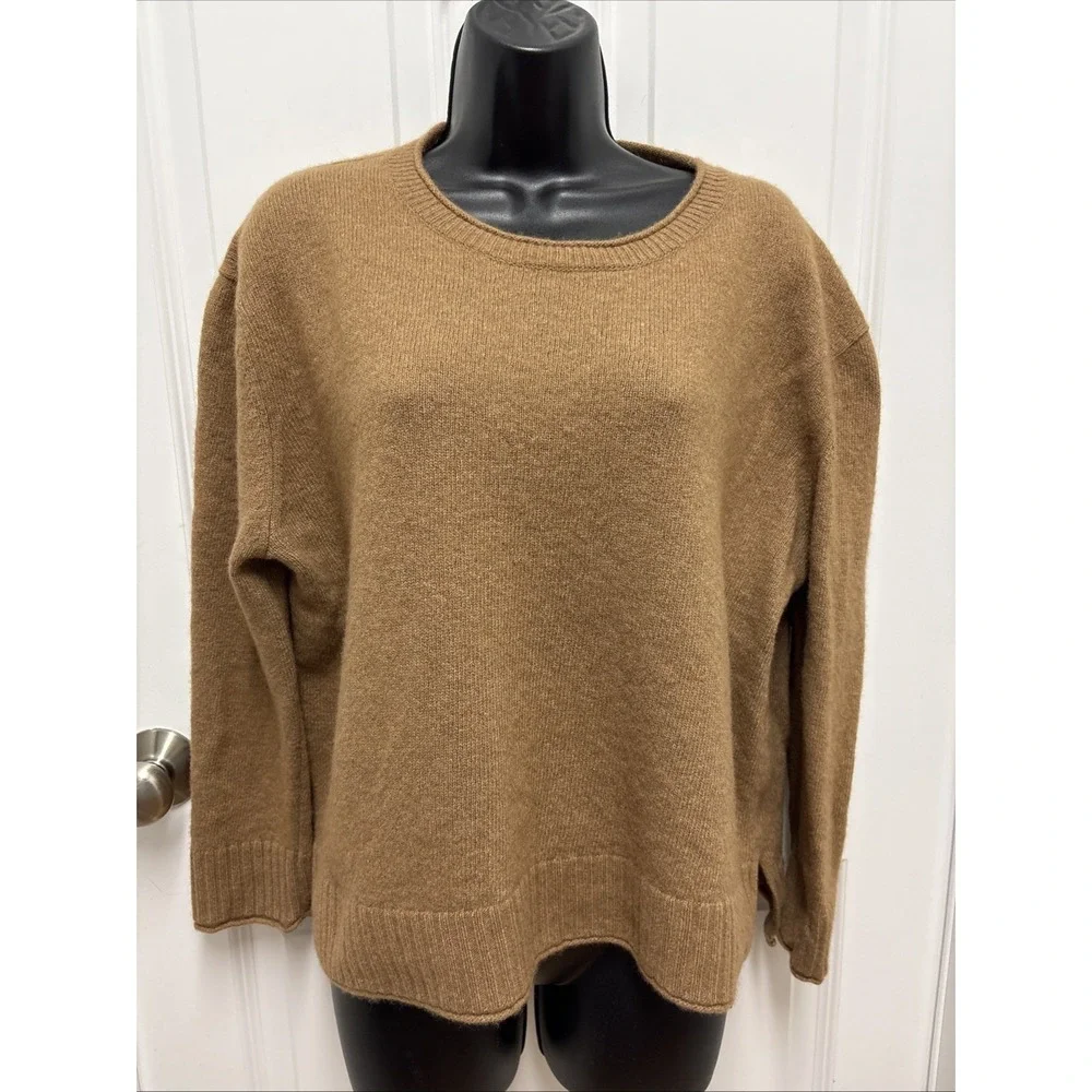 Jenni Kayne‎ Woman's Brown Wool Blend Crewneck Sweater - Size 1X
